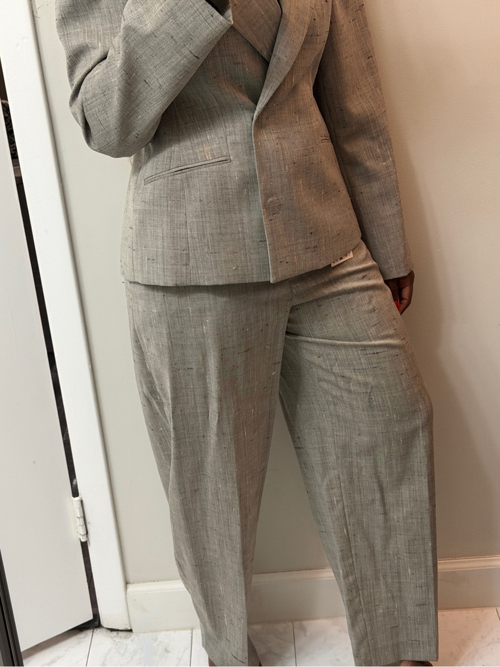 Zara Taupe Wide-Leg Tailored Suit - Picture 4 of 13